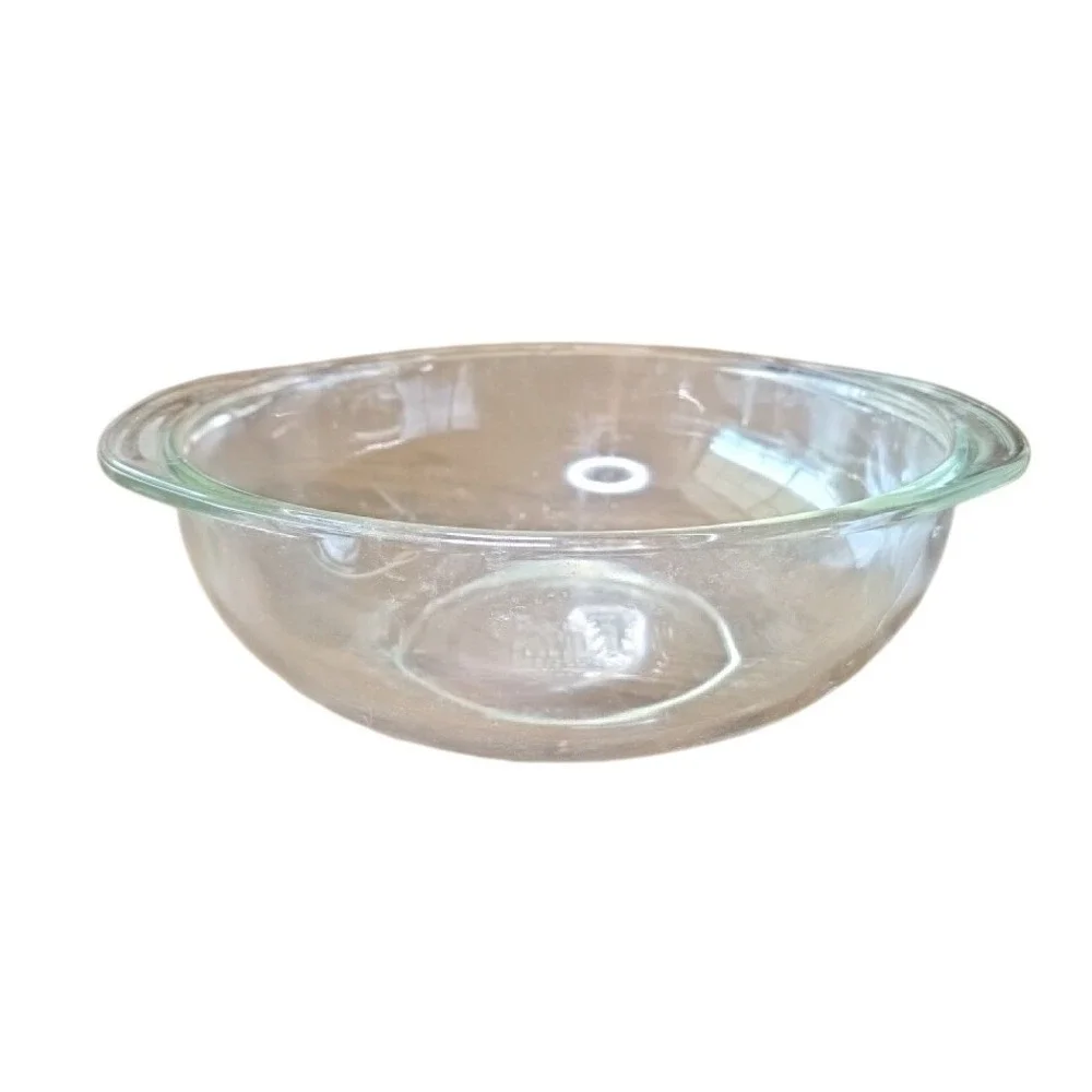 Vintage Pyrex #024‎ Clear Glass 2 Qt. Round 8 1/2